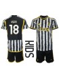 Juventus Moise Kean #18 Domácí dres pro děti 2023-24 Krátký Rukáv (+ trenýrky)